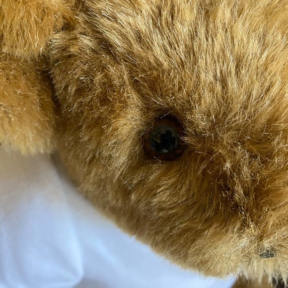 Vtg Vermont Teddy Bear Mohair Love Patch On Left Arm Fully Jointed Golden Brown - Picture 9 of 16